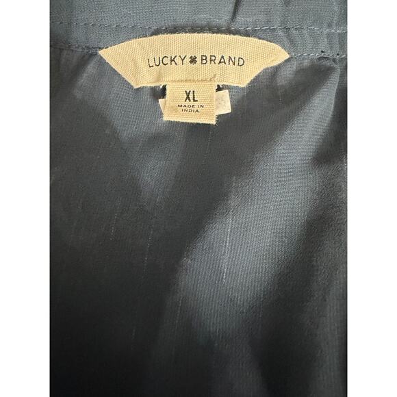 Lucky Brand Floral Long Sleeve Midi Dress Boho Blue Floral Women's  Size XL - Picture 15 of 15